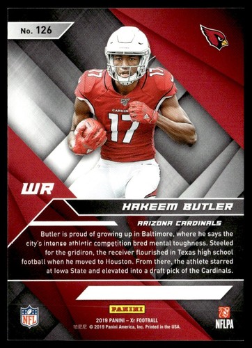 2019 Panini XR Red Hakeem Butler RC 131/249 #126 - Picture 2 of 2
