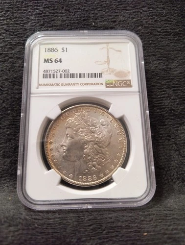 1886 Morgan Dollar MS 64 NGC Silver $1 Coin