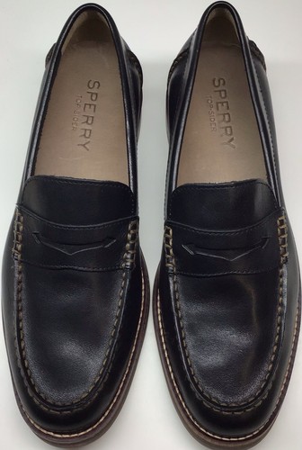 SPERRY TOP SIDER LOAFERS MEN DARK BROWN LEATHER SLIP ON DRESS SZ 9 -NWO BOX