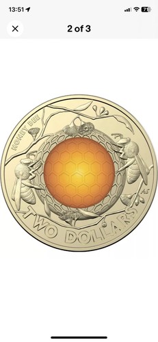 2022 Australia $2 Honey Bee Coloured Coin 1 Card Uncirculated - Coin On Card - Picture 4 of 6