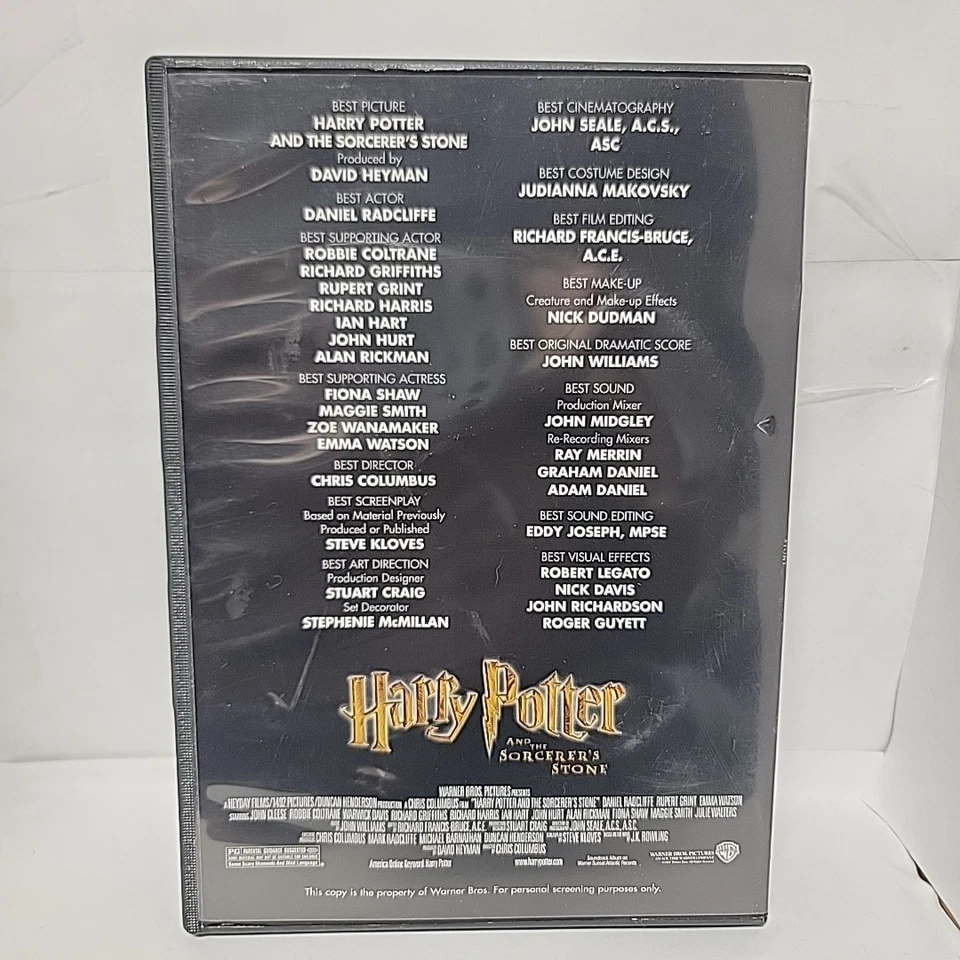HARRY POTTER - Sorcerers Stone (2001) FYC DVD Award Consideration Screener RARE! - Image 2 of 3