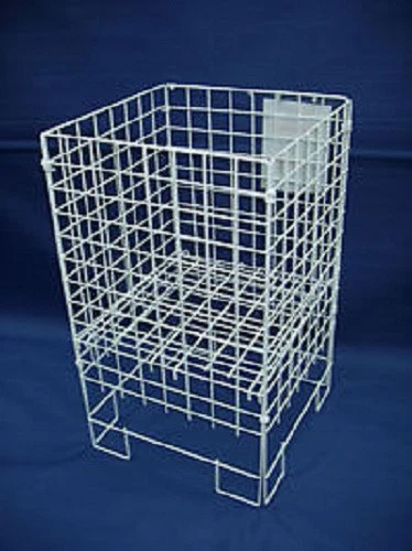 THE SHOPFITTING SHOP White Square Dump Bin Wire Basket Shop Display Shopfittings & Retail Small 48cm