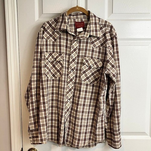 Rustler Retro Pearl Snap Western Shirt X-Long Tails Mens Size M Vintage 80s 90s  - Picture 1 of 7