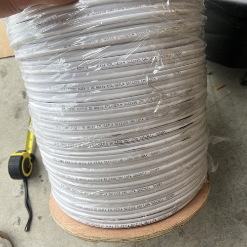 CCTV COMBO 2E WHITE, 1000FT RG59/U COAXIAL CABLE WIRE SPOOL ETL/CETL 5012108 - Picture 5 of 7