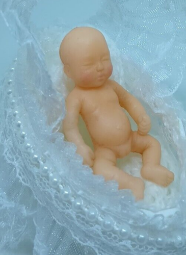 2 INCH Doll Miniature dollhouse Baby 1/12th scale & Bassinet for Doll House - Picture 6 of 11