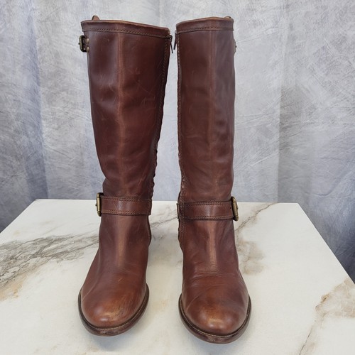 Corso Como Engineer Style Moto Biker Boots Mid Calf Women's 9.5 Brown - Picture 3 of 21