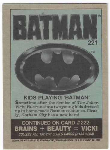 Topps Batman Series Two 1989 Trading Cards - You Pick - Picture 165 of 249