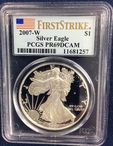 2007W-Silver-Eagle-Proof-PCGS-PR69-DCAM-First-Strike-Spots