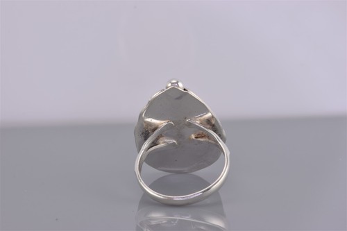 Anillo de banda de plata esterlina 28 mm lágrima madre perla 925 talla: 7,5 - Imagen 4 de 8