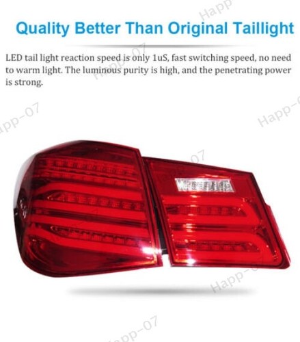 Tail Lights Assembly For 2009-2014 Chevrolet Cruze Dark LED Turn Signal Dynamic - Picture 2 of 7