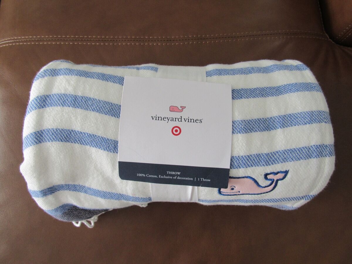 NWT VINEYARD VINES TARGET STRIPED THROW BLANKET Blue White Pink SOLD OUT RETIRED eBay