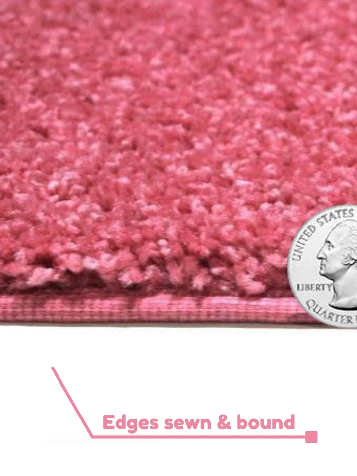 Alfombra rosa moderna Koeckritz tamaño personalizado para niños | Dormitorio, dormitorios y salas de juegos Foto 4 de 4