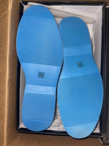 Zapatos Oxford Perry Ellis Portfolio Kenneth Para Hombres Talla 10 Gamuza Cuero Azul - Imagen 2 de 5
