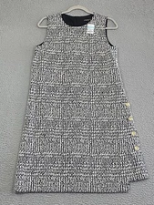 J McLaughlin Alyssa Houndstooth Dress Sz Medium Sleeveless Black Urban Chic NWT