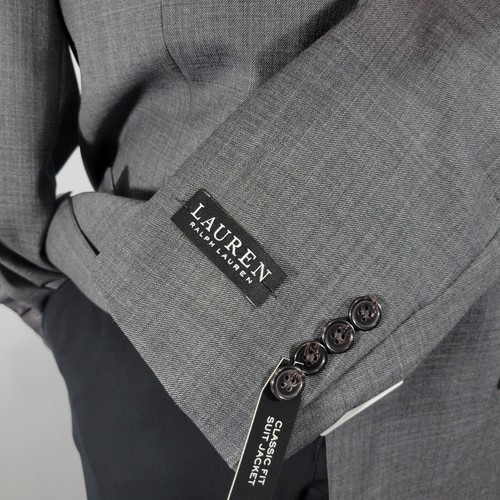 Lauren Ralph Lauren Men's Sport Coat Blazer Two Button Gray Wool Stretch 44XL - Picture 8 of 14