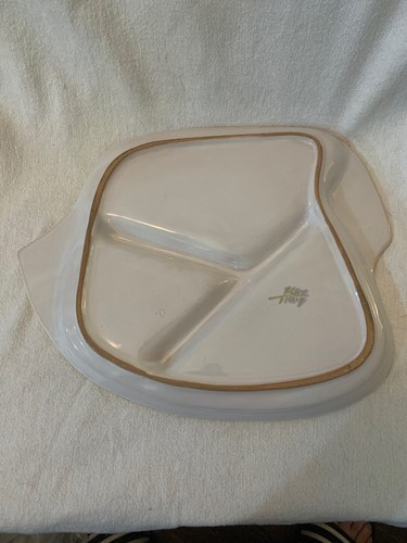 Vintage 3 Section Serving Platter Tray Ceramic With Cherries And Leaves - Picture 6 of 7