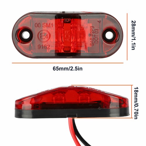 Amber/Red/White LED Car Truck Trailer RV Oval 2.5" Side Clearance Marker Lights - Picture 13 of 37