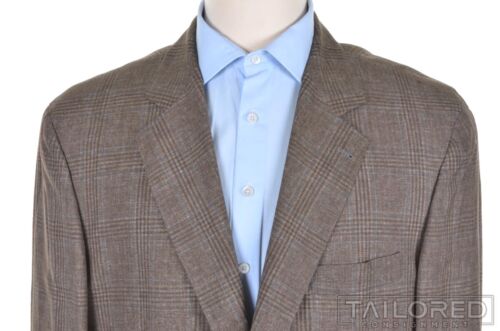 BRUNELLO CUCINELLI Brown Plaid Check Wool Linen Silk Blazer Sport Coat - 48 R - Picture 3 of 9