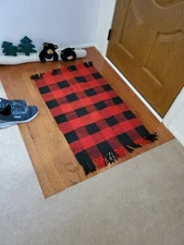  Red Black Buffalo Plaid Throw Rug 24 X 36
