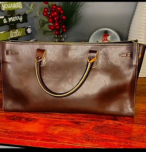 Claudia Firenze Brown Pony Hair Leather Satchel Tote Handbag - Picture 2 of 6