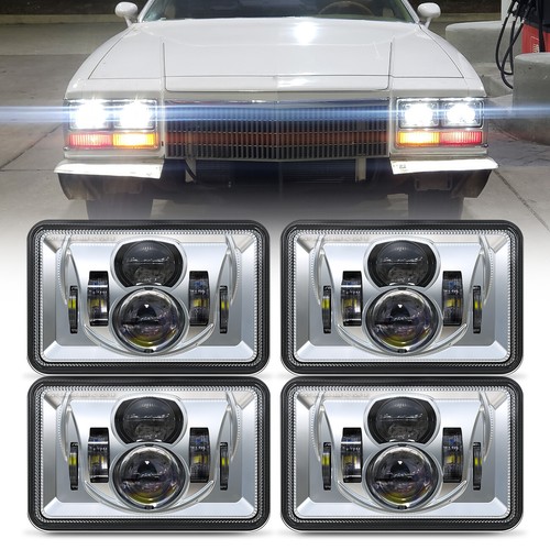 4pcs 4x6inch LED Headlights Lights Replacement Hi/Lo Beam For Chevy S10 Camaro - Picture 1 of 9