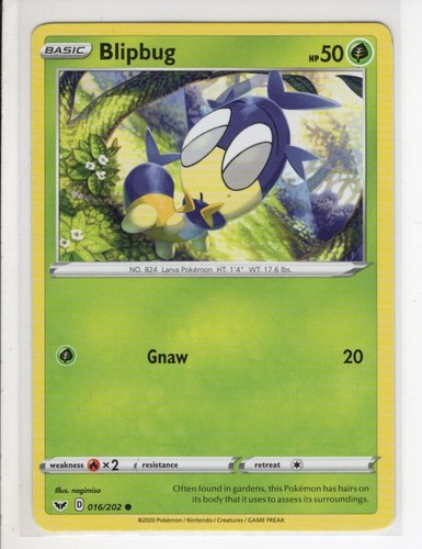 BLIPBUG SWORD & SHIELD SET POKEMON CARD 016/202 LP - Picture 1 of 1