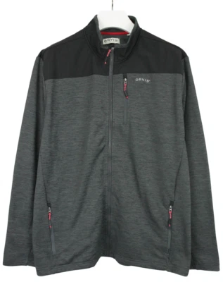 Orvis Sudadera Hombre 2XL Cremallera Completa Gris Negro Mock Cuello Bolsillos - Imagen 1 de 4