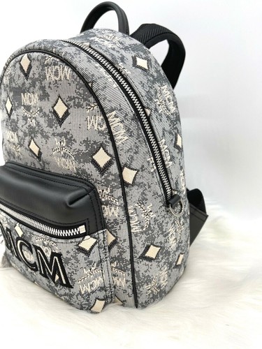 AUTH NWT MCM Women’s Vintage Jacquard Monogram Logo Jacquard Backpack Bag 🌹NEW - Picture 5 of 14