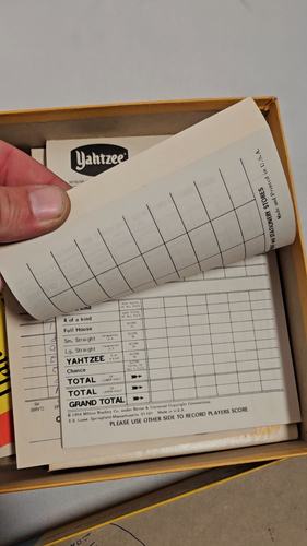 Vintage 1956 ORIGINAL YAHTZEE Dice Family Board Game E.S. Lowe Co #950 -NO DICE! - Video 1 of 1