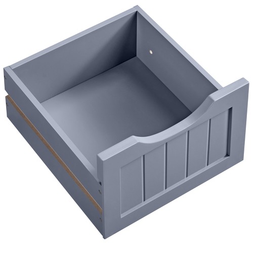 Wood Bathroom Floor Cabinet Free Standing Storage Organizer with 4 Drawers, Gray - Picture 8 of 12