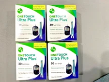 One Touch Ultra Plus Blood Glucose 30 Test Strips (PACK Of 4) Expires 12/31/2026