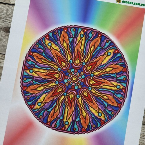Bead Embroidery Kit Mandala Fire Energy DIY Beaded Needlepoint a3-k-822 - Imagen 4 de 13