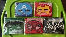 Lot of 5 Superhero Capes Masks for Kids Spiderman Iron Man Captain America Hulk 