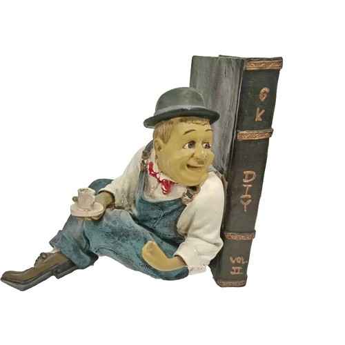 Vintage Laurel and Hardy Bookends Signed by Peter Mook Home Decor Collectors - Picture 5 of 17