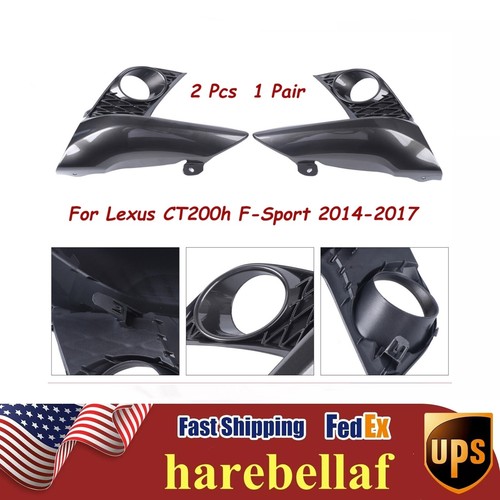 For Lexus CT200h F-Sport 2014-2017 Front Fog Light Cover Bezels Grille Set L+R
