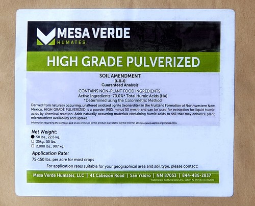 50 Lb Pulverized Leonardite Unaltered Oxidized Lignite 70% Humic Acid Fertilizer - Picture 2 of 3