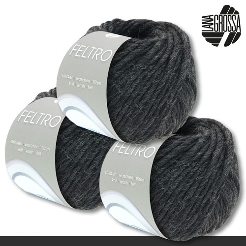 Lana Grossa 3 x 50 g Feltro Filzwolle Schurwolle Filzschuhe 20 Farben - Bild 38 von 41