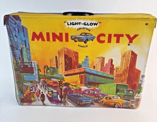 Vintage 1970 Matchbox Light Glow Mini City Vinyl Foldout Playset