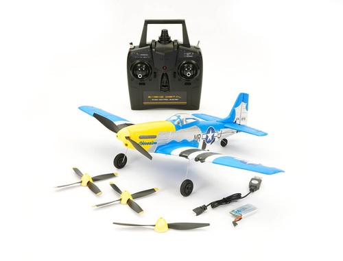 Volantex P-51 Mustang V2 Blue RTF RC Model Plane w/Gyro EPP Ready-To-Fly - Picture 12 of 12
