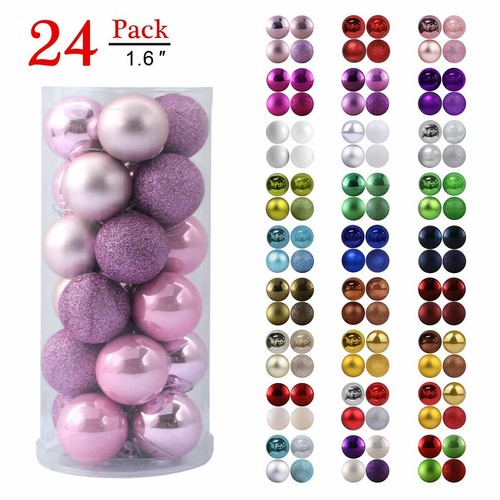 Christmas Hang Balls Xmas Tree Ornaments Hanging Ball Shatterproof 24 Pack New - Bild 224 von 343