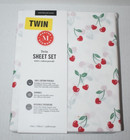 Martha Stewart Cherry Heart Pattern Twin Size Sheet Set