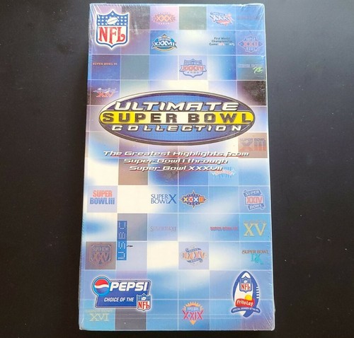 New Sealed NFL Ultimate Super Bowl Collection VHS I TO XXXVII Pepsi - Foto 1 di 2
