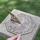 Antique Brass Octagonal Floral Sundial