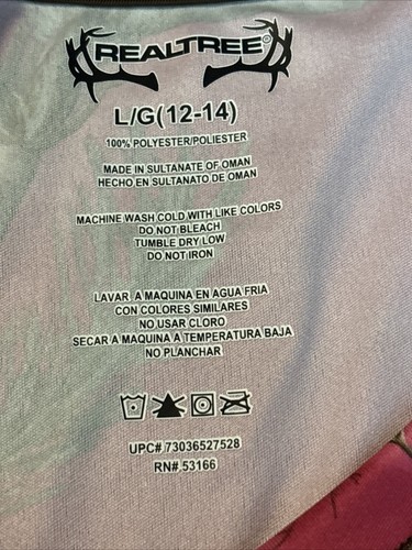 Realtree T Shirt Womens LARGE Hot Pink Camo Short Sleeve V Neck NEW - Picture 4 of 6