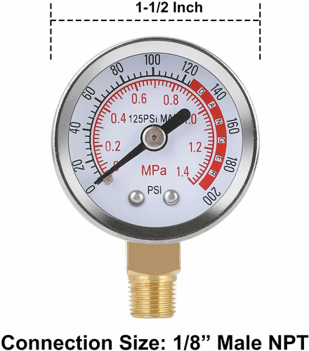 Air Tank Repair Kit W/Safety Valve, Pressure Gauge and 4 Feet Air Tank Hose Asse - Picture 6 of 12