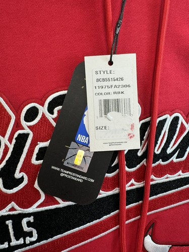 Men's Chicago Bulls Pro Standard Red Script Tail Pullover Hoodie Size Large NWTs - Picture 5 of 9