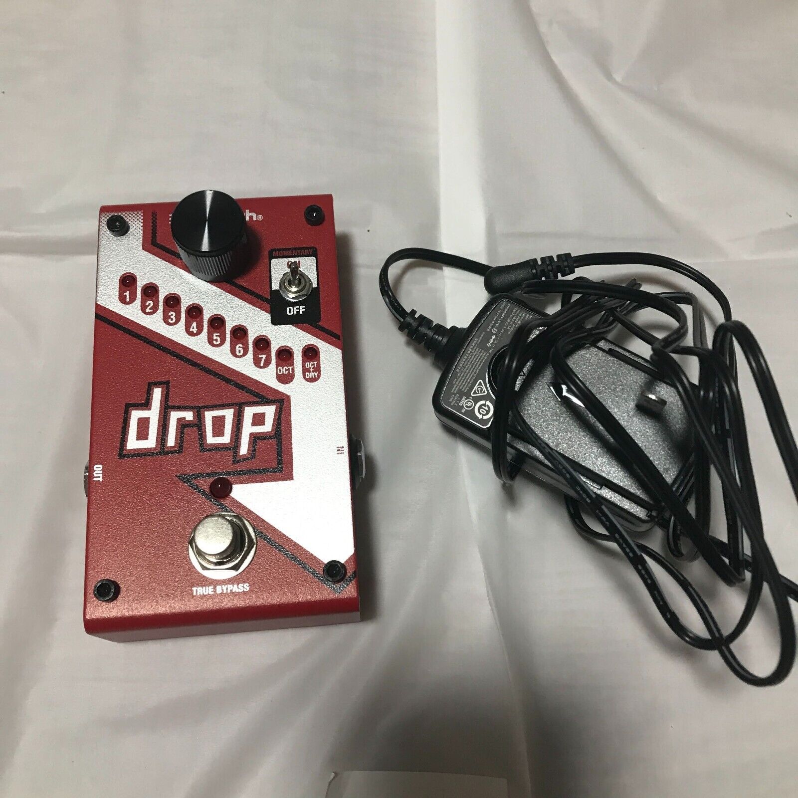 DigiTech Drop-V-01 Red Polyphonic Drop Tune Guitar Effects Pedal