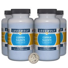 Copper Sulfate / 2.5 Pounds / 4 Bottles / 99.7 Pure Reagent Grade / Dry Powder