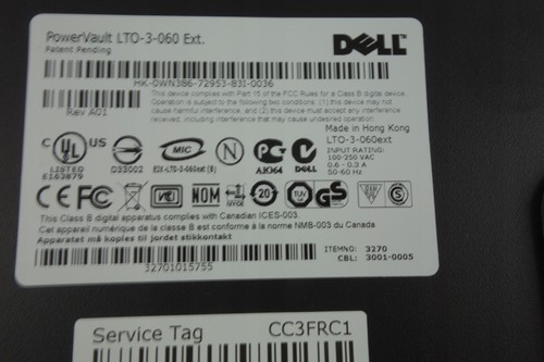 NEW GENUINE External Tape Drive DELL 400/800 nr WN386 - Zdjęcie 2 z 6