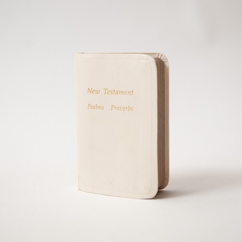 Nouveau Testament Psaumes & Proverbes Miniature Portable Blanc Première Communion Cadeau